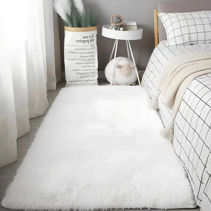 Tie-dyed variegated silk wool carpet floor mat showing organic colour patterns with polyester fibre suede backing