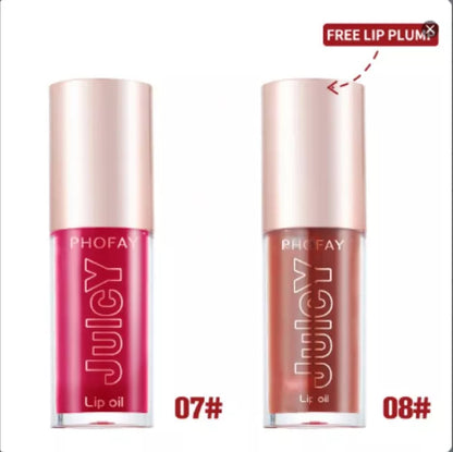 PHOFAY Juicy Lip Oil with doe-foot applicator for ultra-moisturizing lip care