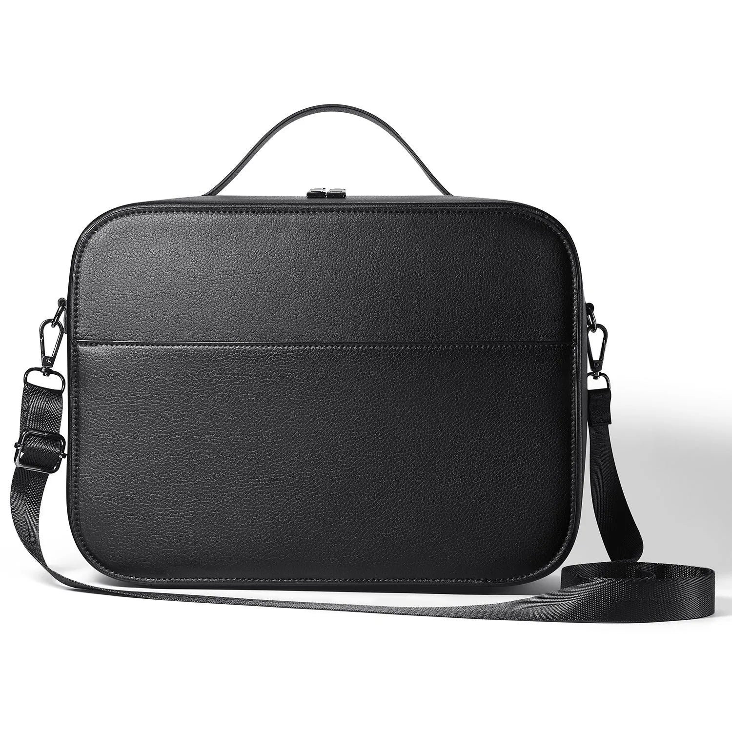 Black superfibre storage case for Apple Vision Pro MR glasses showing internal dimensions.