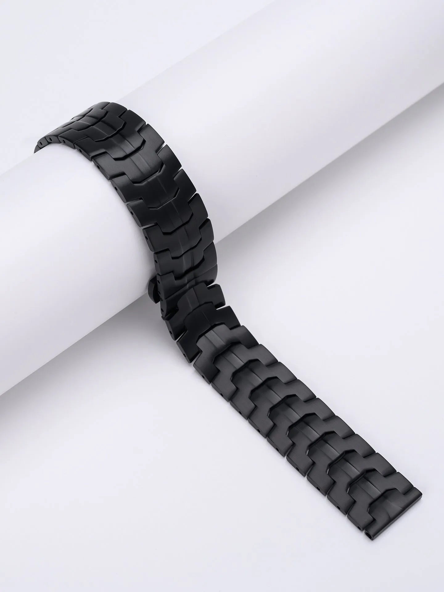 Stainless steel watch band for Samsung Galaxy Watch in multiple colour options on a grey background.