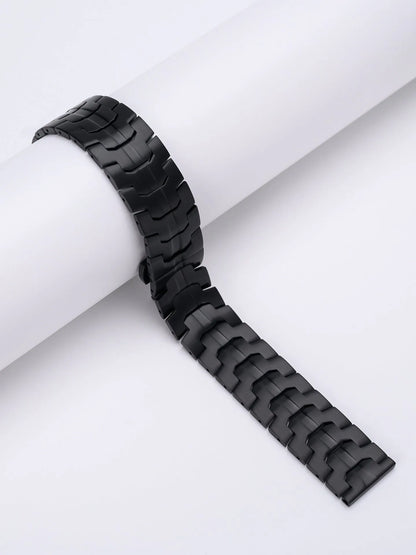 Stainless steel watch band for Samsung Galaxy Watch in multiple colour options on a grey background.