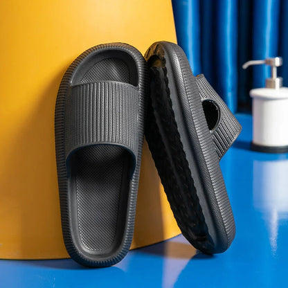 Unisex EVA slippers in various colors, including white, yellow, green, blue, black, khaki, grey, pink, and orange