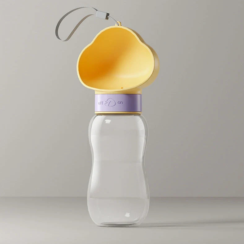 Go Out Water Cup portable dog drinking bottle with wide opening and twist-turn mechanism in cloud white colour