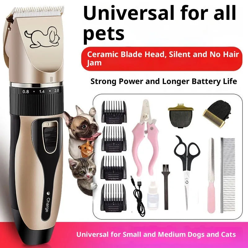 High power professional pet shaver for large dogs and cats in Pearl White or Tuhao Gold with optional power display