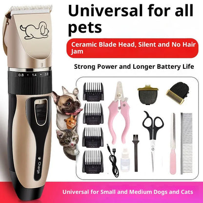 High power professional pet shaver for large dogs and cats in Pearl White or Tuhao Gold with optional power display