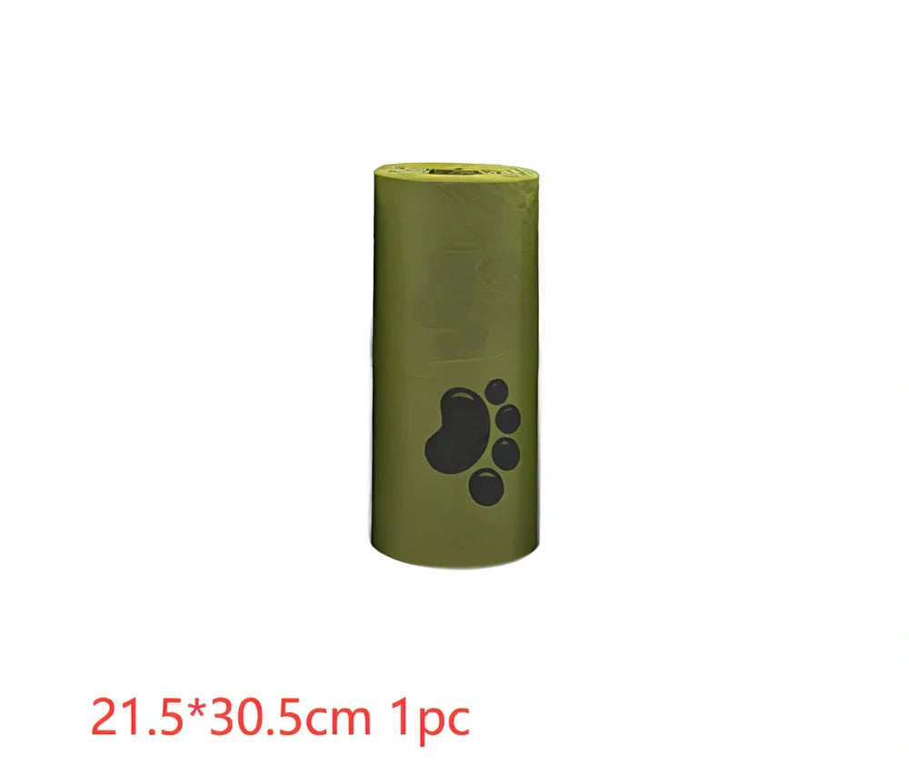 Pack of green solid colour pet waste bags in 20PCS quantity for dog and cat poop pickup