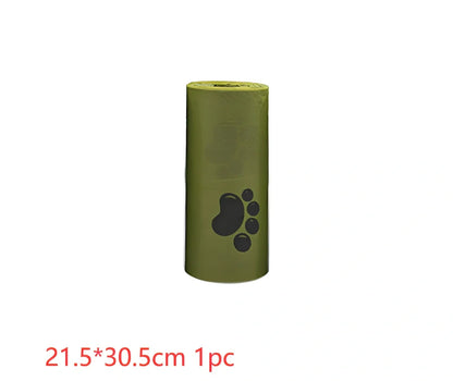 Pack of green solid colour pet waste bags in 20PCS quantity for dog and cat poop pickup