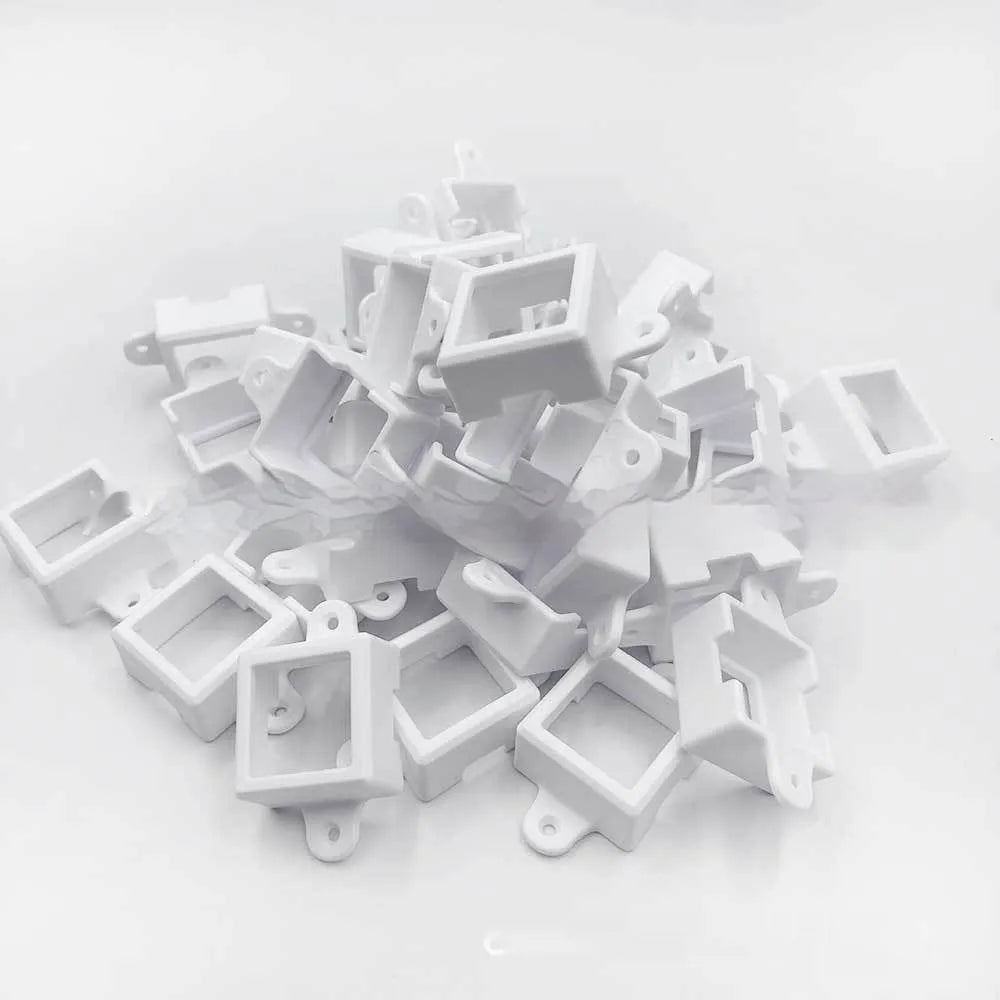 White plastic LED lampshade measuring 1.7cm by 6cm with fixed bracket design
