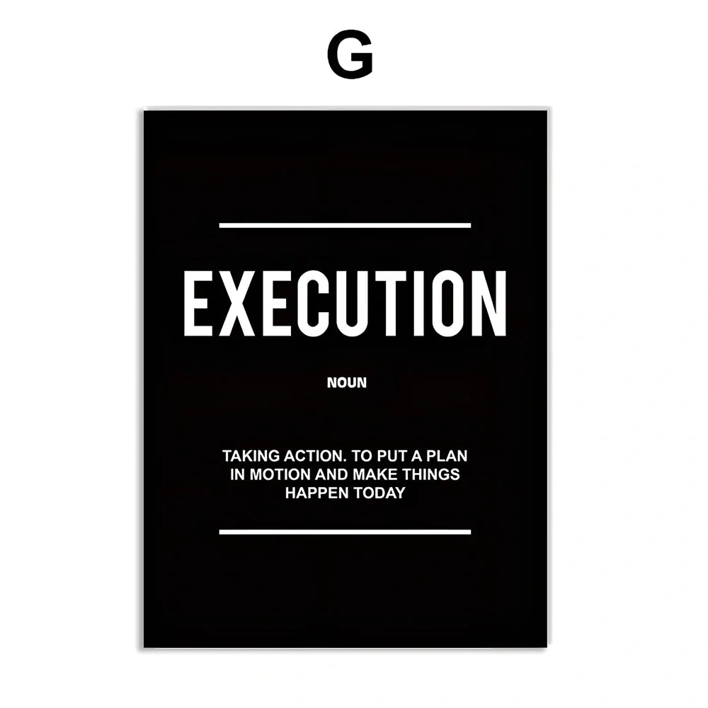 Frameless canvas wall art with inspirational quotes in various sizes from 15cm to 90cm