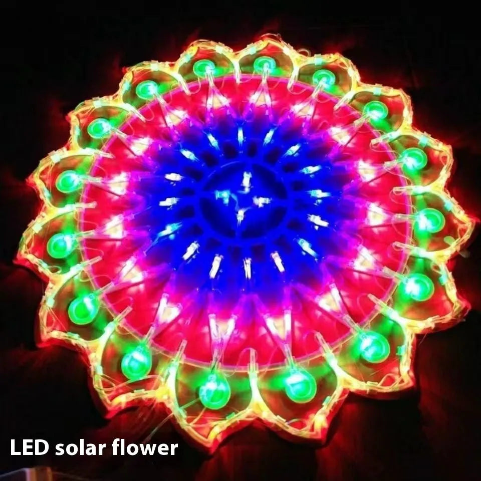 Outdoor Christmas string lights with decorative peacock, love heart and star lamps for garden holiday decoration