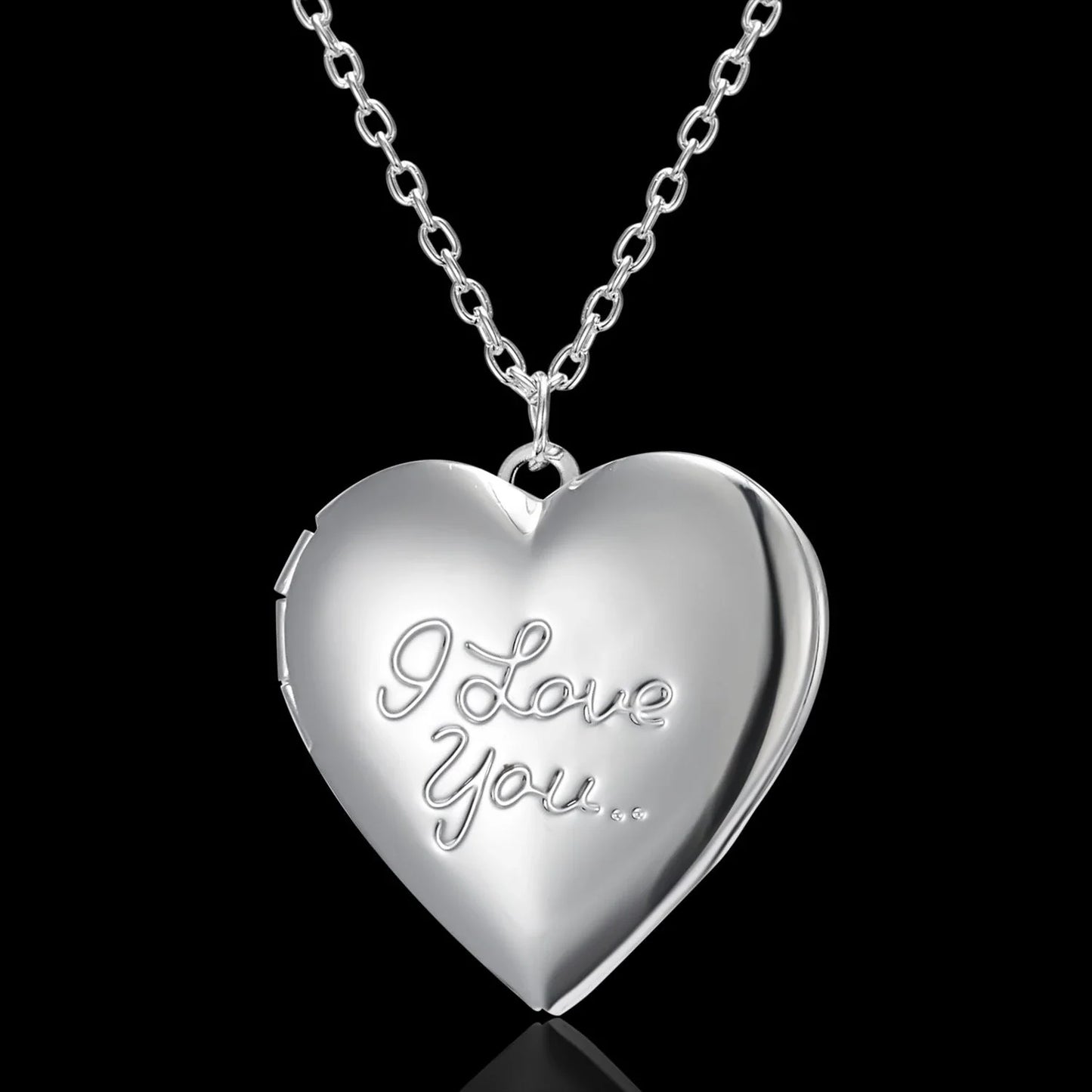 Personalized heart-shaped photo frame pendant necklace in various colors