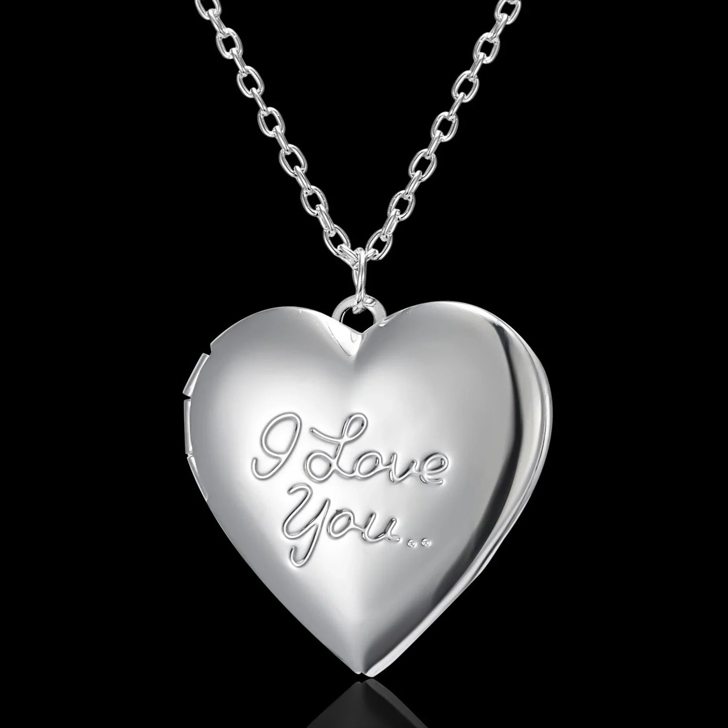 Personalized heart-shaped photo frame pendant necklace in various colors