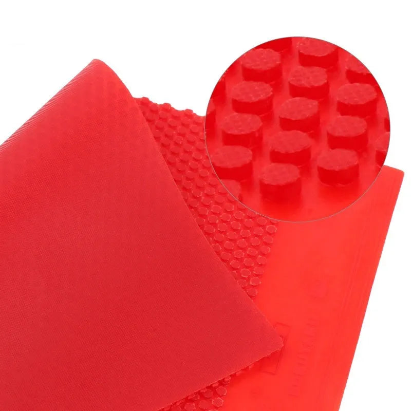 Table tennis racket rubber with small particle surface texture in black and red colour options