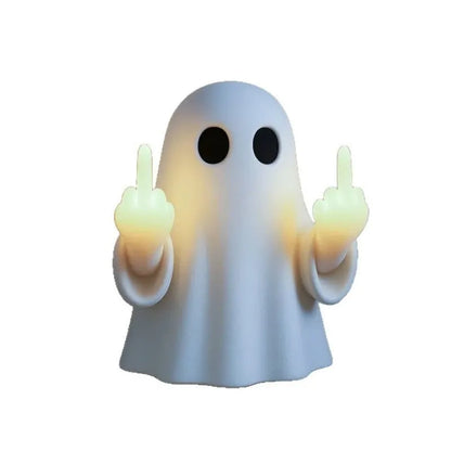 White plastic ghost statue night lamp for Halloween decorations with modern simple style