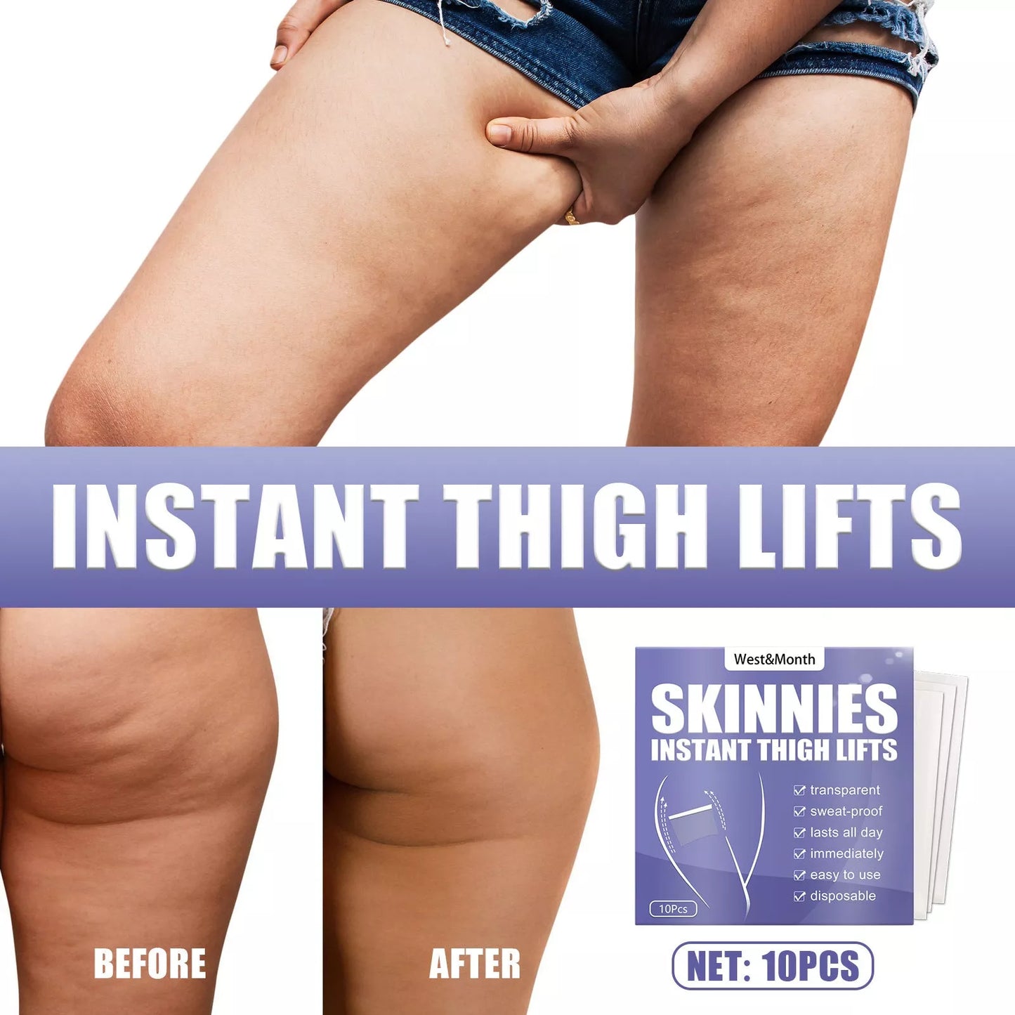 Fashion Personality Lazy Leg Pull Stickers - Box of 10, 12x12cm, various designs