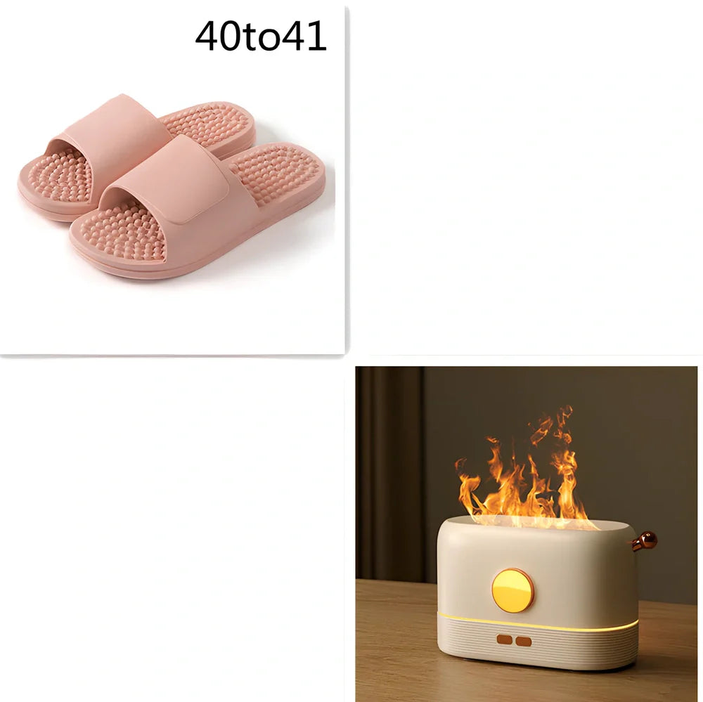 USB-powered desktop humidifier with simulation flame effect and 200ml water tank