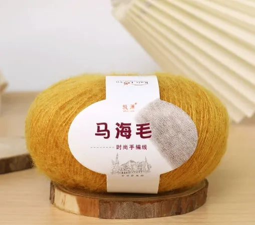 Mohair scarf DIY kit with wool ball and hand-weaving instructions for 180cm spring accessory