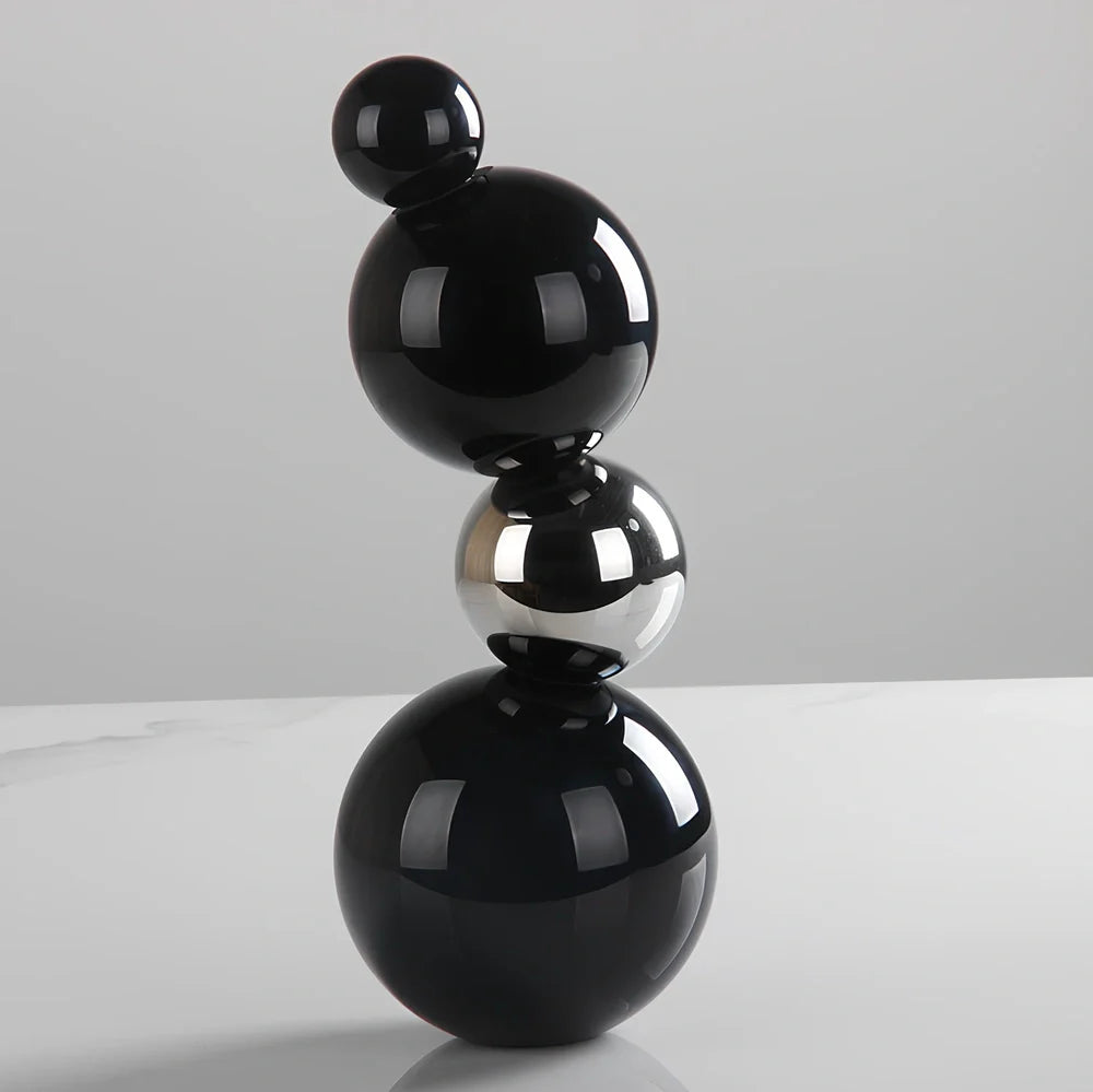 Black K9 crystal geometry desktop sculpture with polished surface and geometric angles