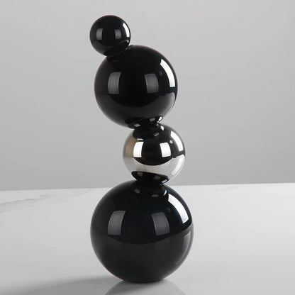 Black K9 crystal geometry desktop sculpture with polished surface and geometric angles