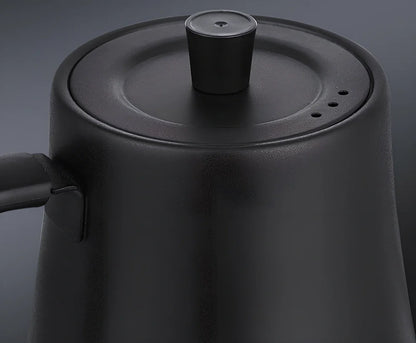 Slender mouth electric kettle with stainless steel body and touch control panel