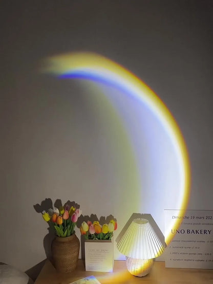 INS Scandinavian-style USB moon lamp projector with 360° rotation base for bedroom ambient lighting