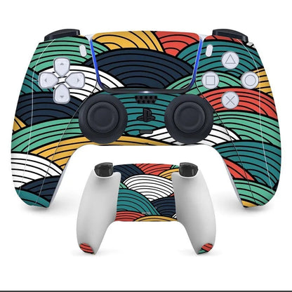 Non-adhesive micro-frosted PVC protection stickers for Sony PS5 DualSense controller in various colours.