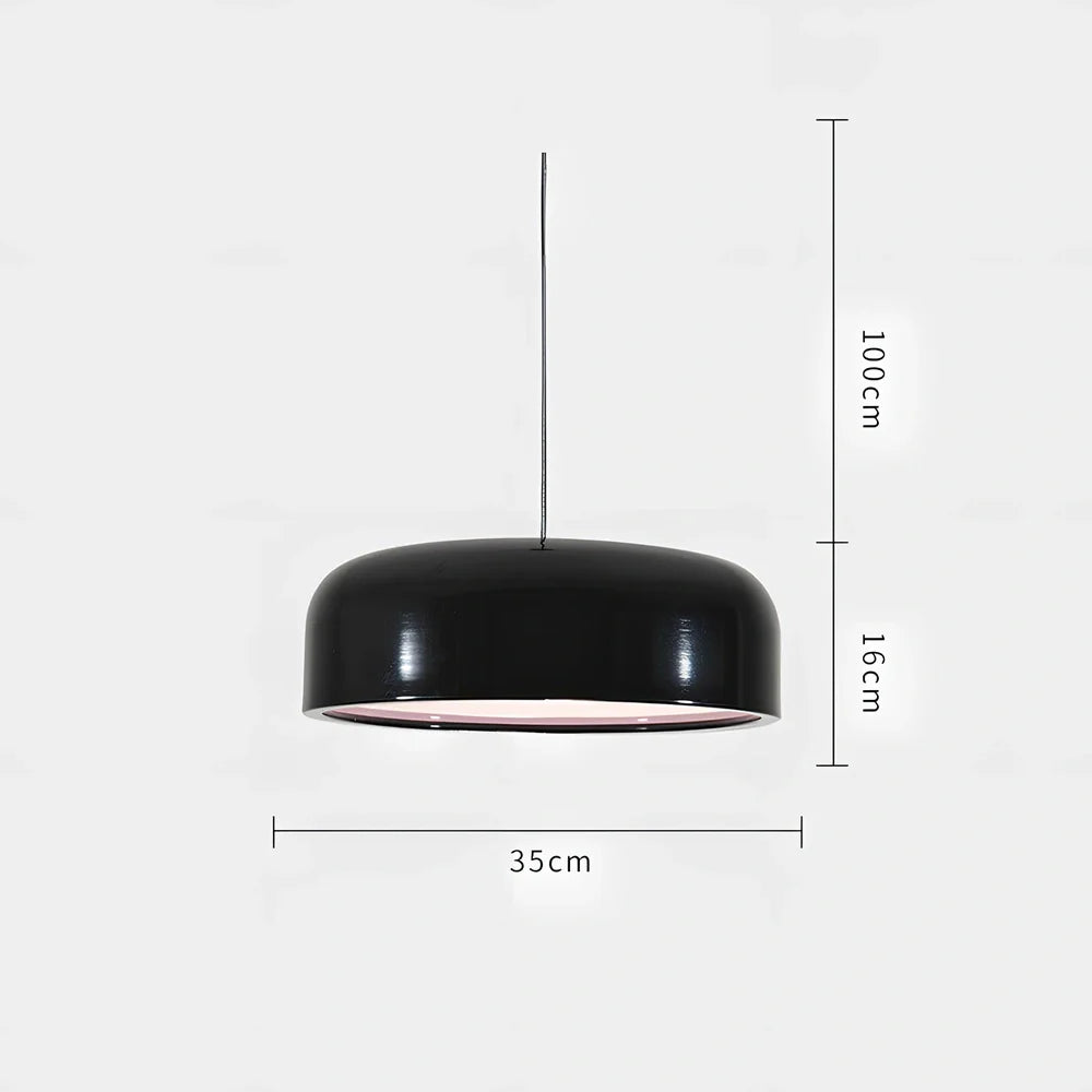 35cm linear Scandinavian chandelier with aluminium shade in black or white finish for dining table lighting