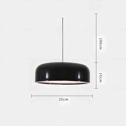 35cm linear Scandinavian chandelier with aluminium shade in black or white finish for dining table lighting