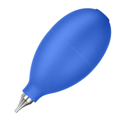 Blue rubber air blowing cleaning tool for dust removal from cameras and mobile phones, 9.5cm length