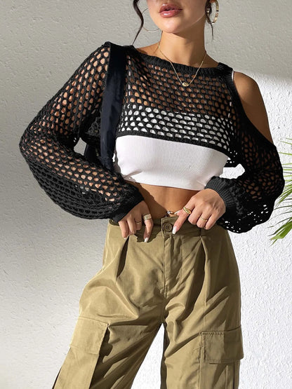 Hollowed navel mesh shirt in polypropylene fibre fabric, shown in a choice of six colours.