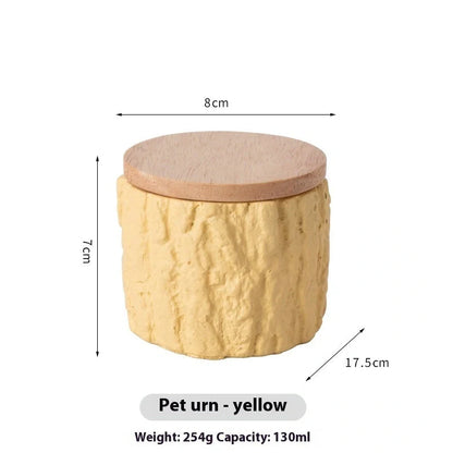 Handmade cement pet memorial casket for cremation ashes in six colour options