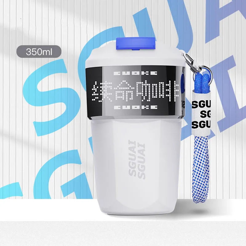316 stainless steel portable coffee cup with 50mL capacity in blue, grey, orange, white, and purple colour options.