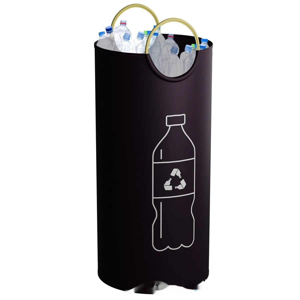 Round 38x72cm portable trash can with PP plastic construction and included garbage bag for office outdoor use