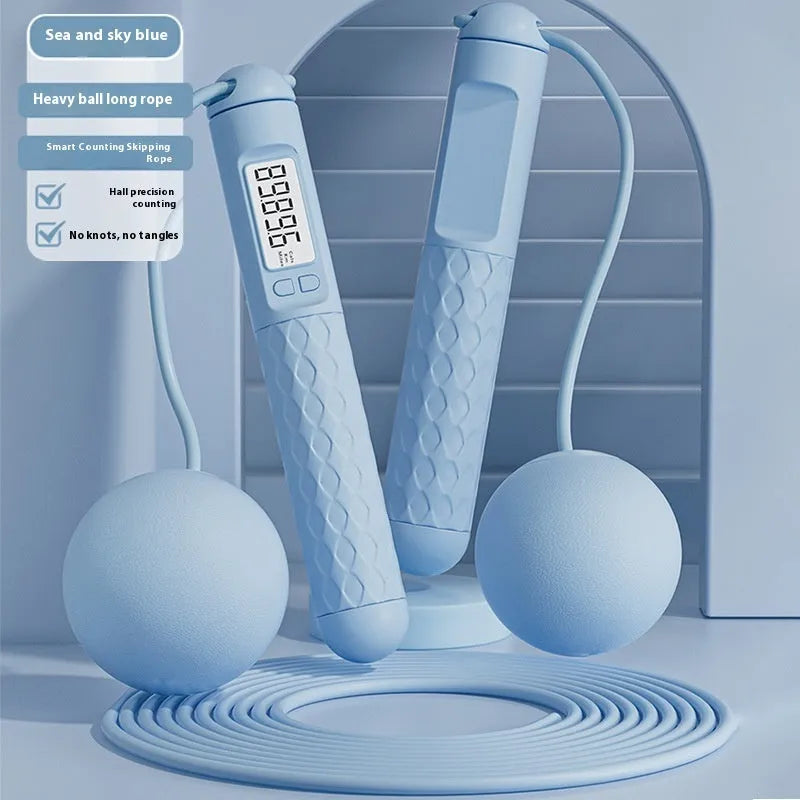 Fitness skipping rope with ball bearing mechanism and ABS plastic handles in adjustable 1.5m length