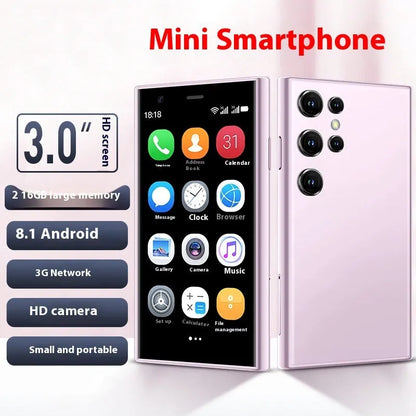 S23PRO & XS15 mini smartphone in black, green, or pink purple with a 30-inch screen on a straight-plate body.