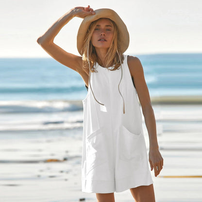 Comfortable loose jumpsuit with pockets in various colors, perfect for casual summer wear