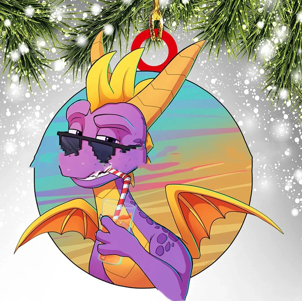 8cm dragon egg Christmas pendant decoration with dinosaur theme and acrylic construction