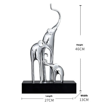 Fortune Bring Elephant resin decorative figurine in gold finish, 15cm tall on a wooden surface.