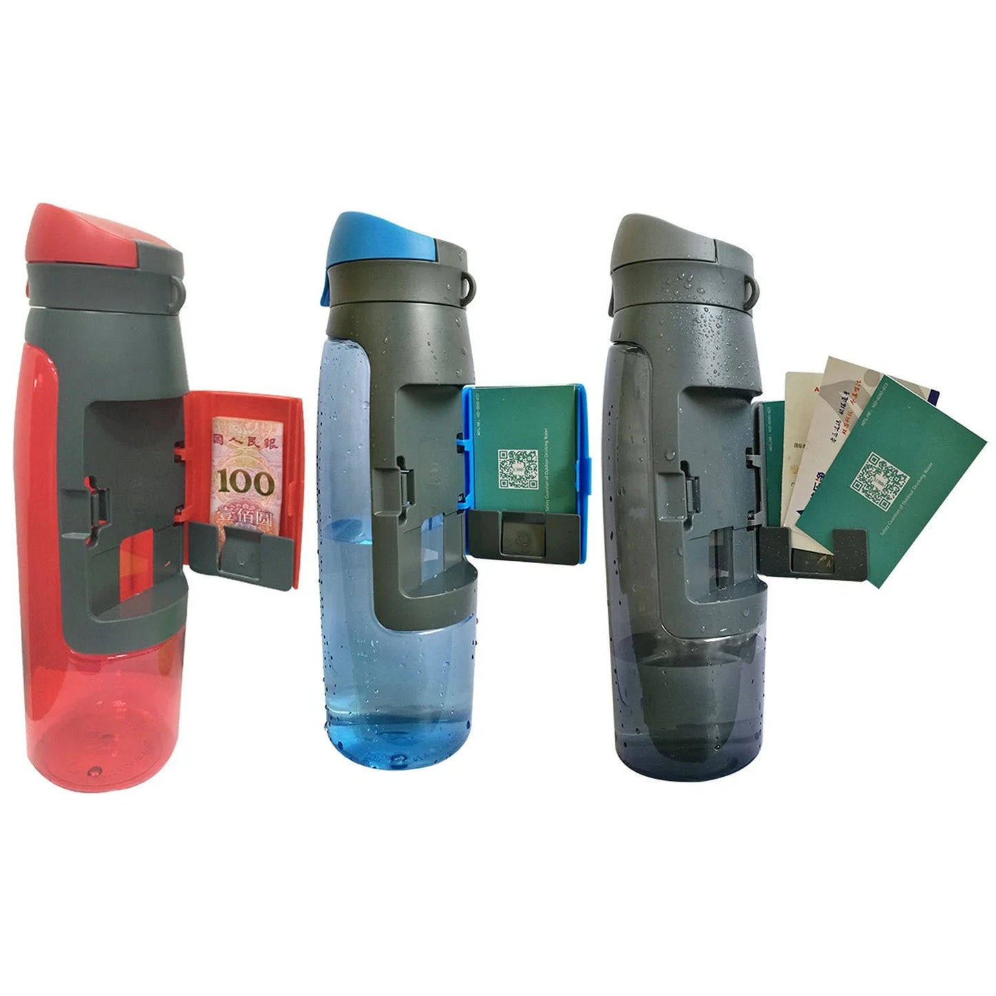 Secure Stash Water Bottle with Hidden Compartment for Storing Valuables, Durable Leak-Proof Design, Suitable for Commuting, Travel, and Outdoor Activities
