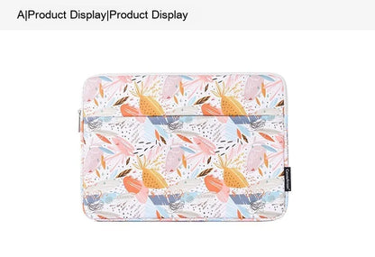 White waterproof 14-inch laptop sleeve with PU leather exterior showing clean design
