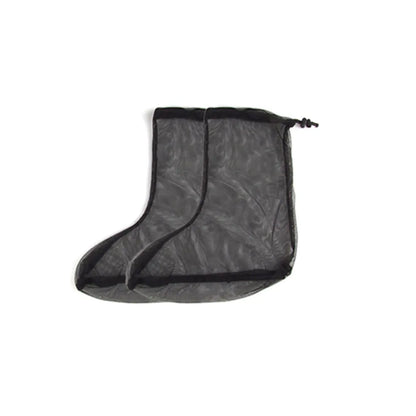 Four-piece mesh anti-mosquito suit set showing hooded top, pants and booties for outdoor activities