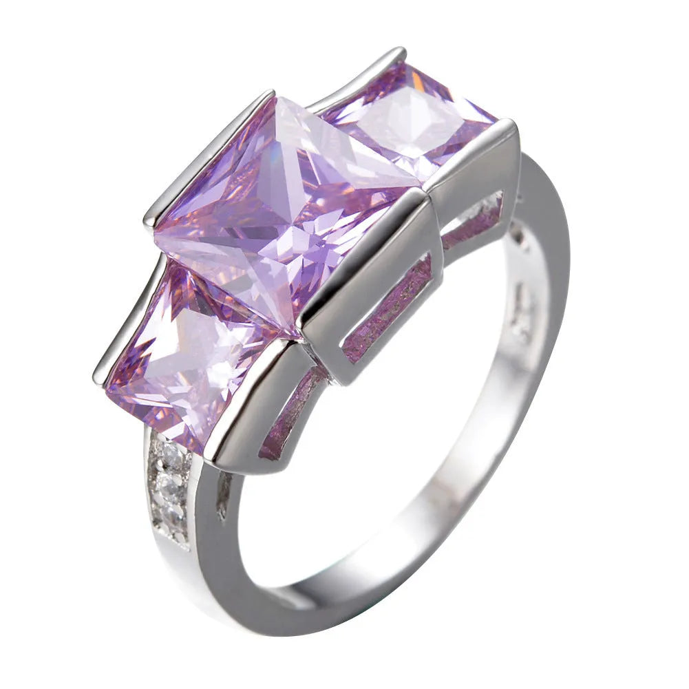 Copper ring with geometric design and electroplated finish in multiple colour options
