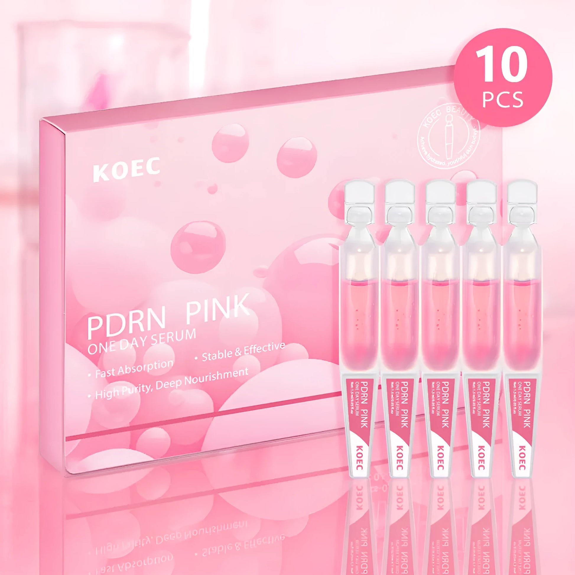 KOEC powder polypeptide disposable face masks 10 pack latex material moisturising essence sheets