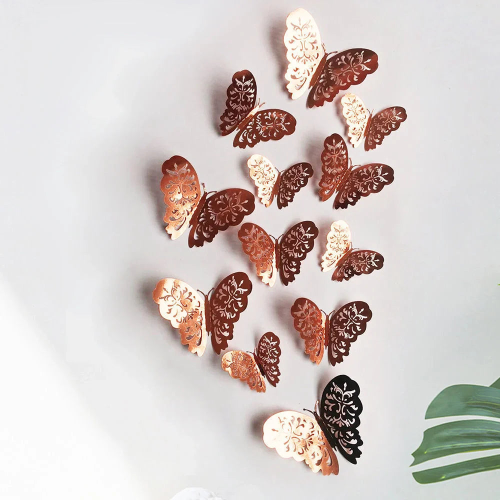 3D hollow butterflies mirror wall stickers for vibrant home and kids room decor