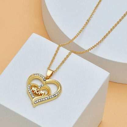 Heart shape diamond letter necklace for women - elegant fine jewelry with adjustable length