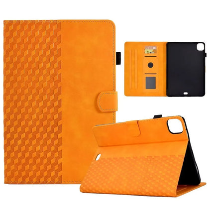 Diamond frosted leather iPad Pro 11 case with built-in card holder slots shown open.