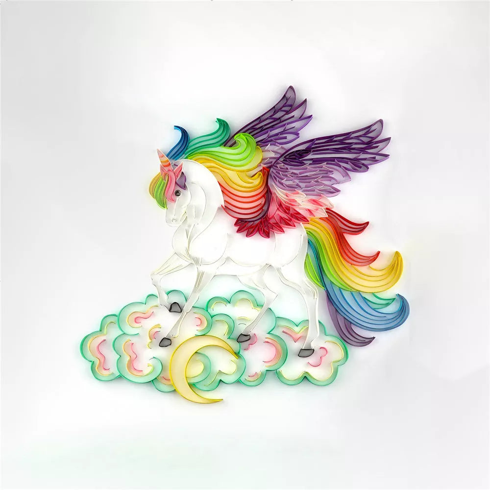 Handmade quilted paper painting craft kit with tools and materials for DIY decor