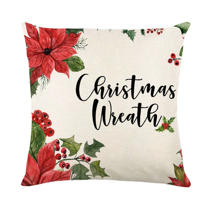 Festive throw pillow covers with various snowflake designs for Christmas home decor