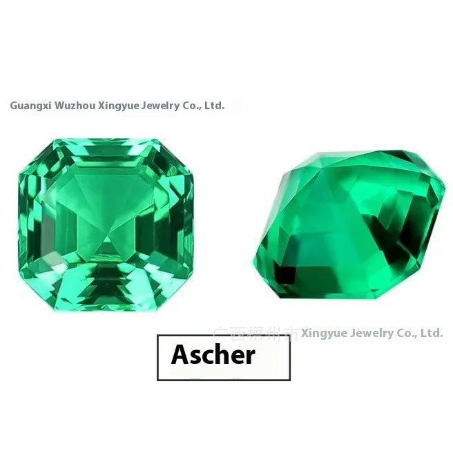 Cultivated emerald gemstones in round and grandmother cuts with Columbia green treasure colour