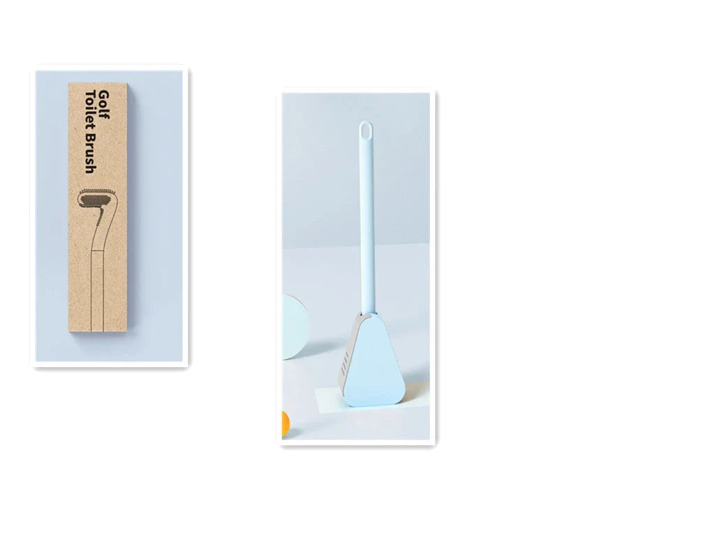 Wall-mounted toilet brush with flexible silicone bristles for easy, effective bathroom cleaning